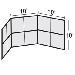 Chain Link Backstop-10' w/Hood-No Wings