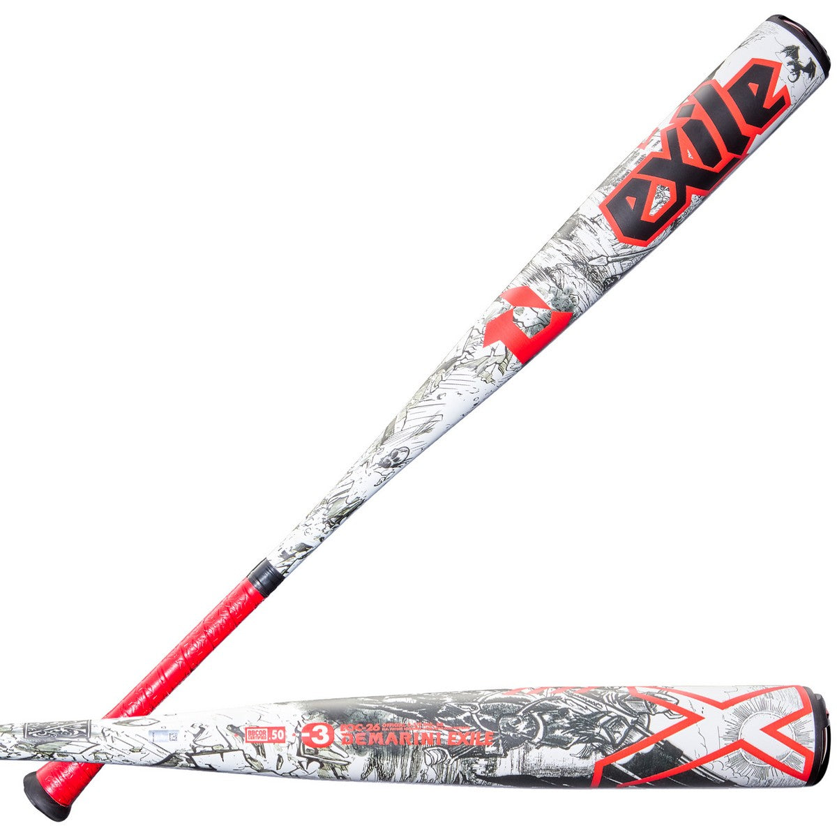 DeMarini 2026 Exile 1-Piece Alloy -3 BBCOR 2-5/8" Barrel Baseball Bat - Image 2