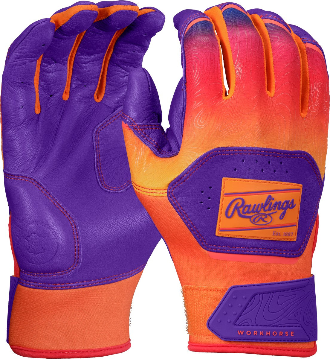 Rawlings Adult Workhorse Funburst Baseball Batting Gloves - Image 2